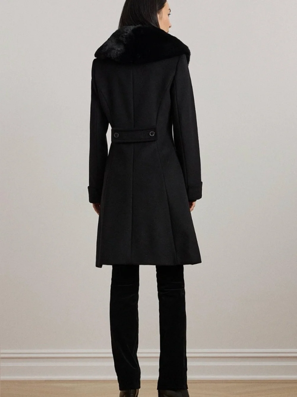 NWOT Ralph Lauren Faux Fur Collar Coat - Size 6 - Picture 5 of 5